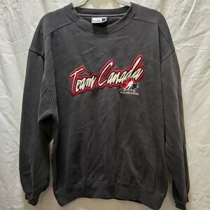 Puma Team Canada Sweatshirt Embroidered Logo Pullover Crewneck Gray Large